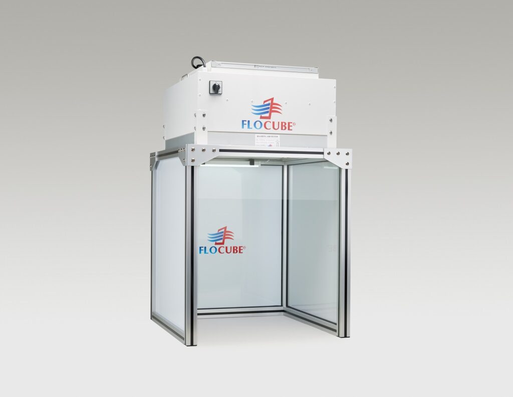 2x2 foot vertical flow hood and clean booth combo - Made by FloCube